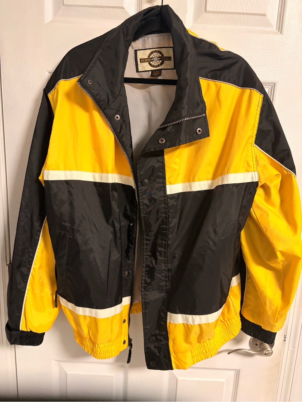 Vintage North End Men's Yellow & Black Colorblock Windbreaker Jacket -Size M